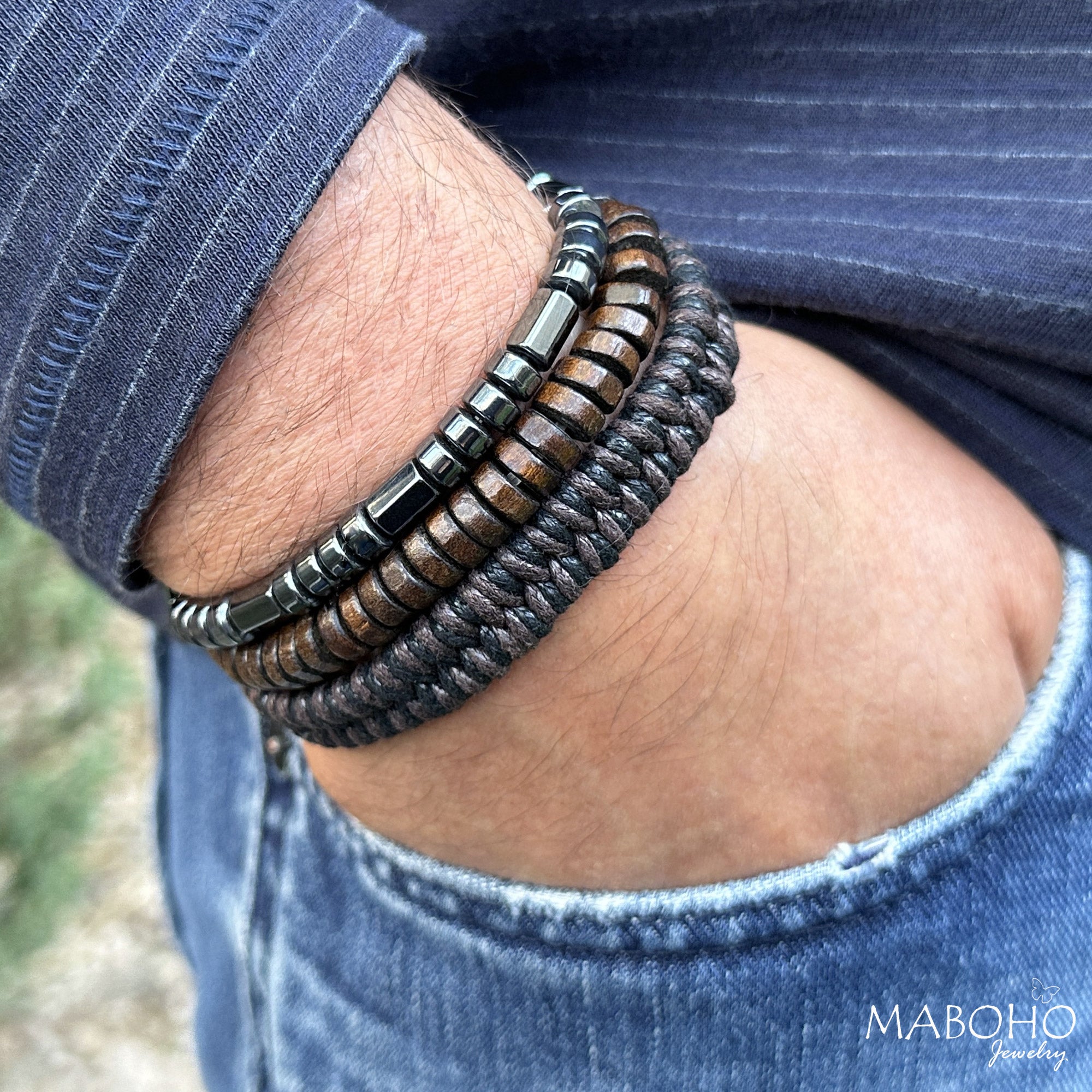 3 piece men's bracelet 