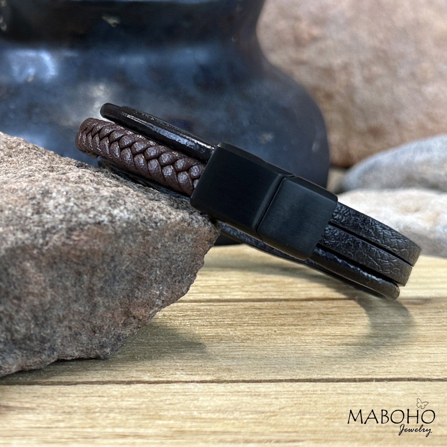 black and brown bracelet