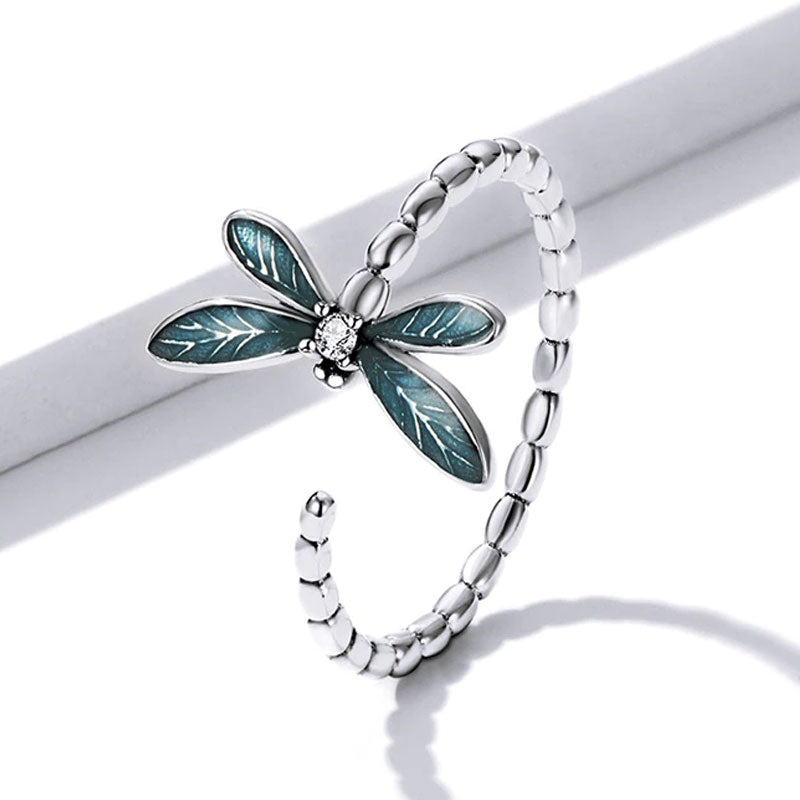 dainty dragonfly adjustable ring