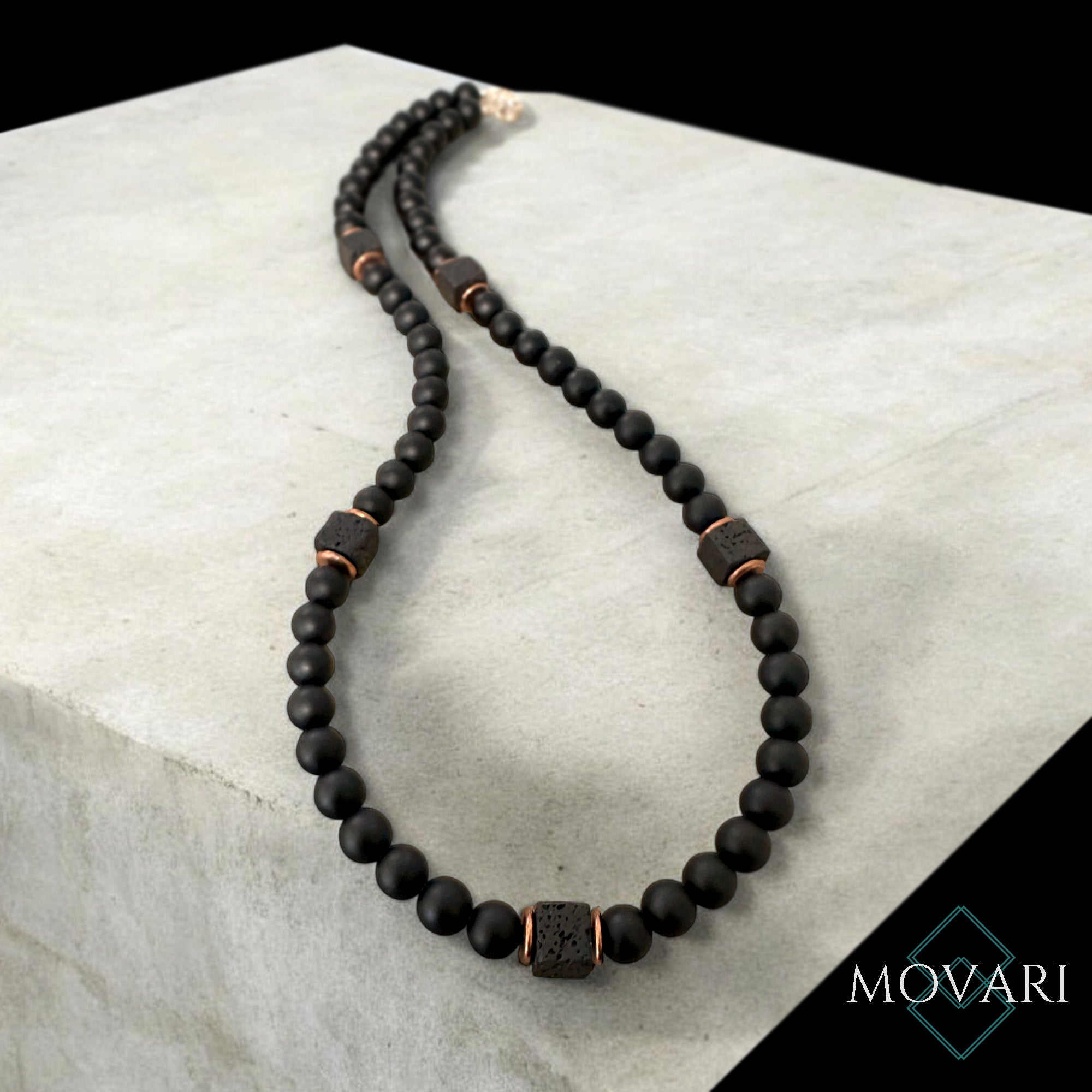 Sleek Men's Necklace Matte Onyx