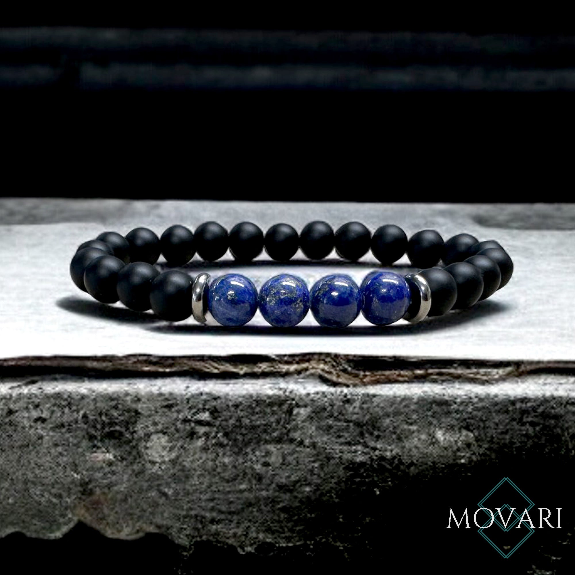 Lapis Lazuli Men's Stretch Bead Bracelet