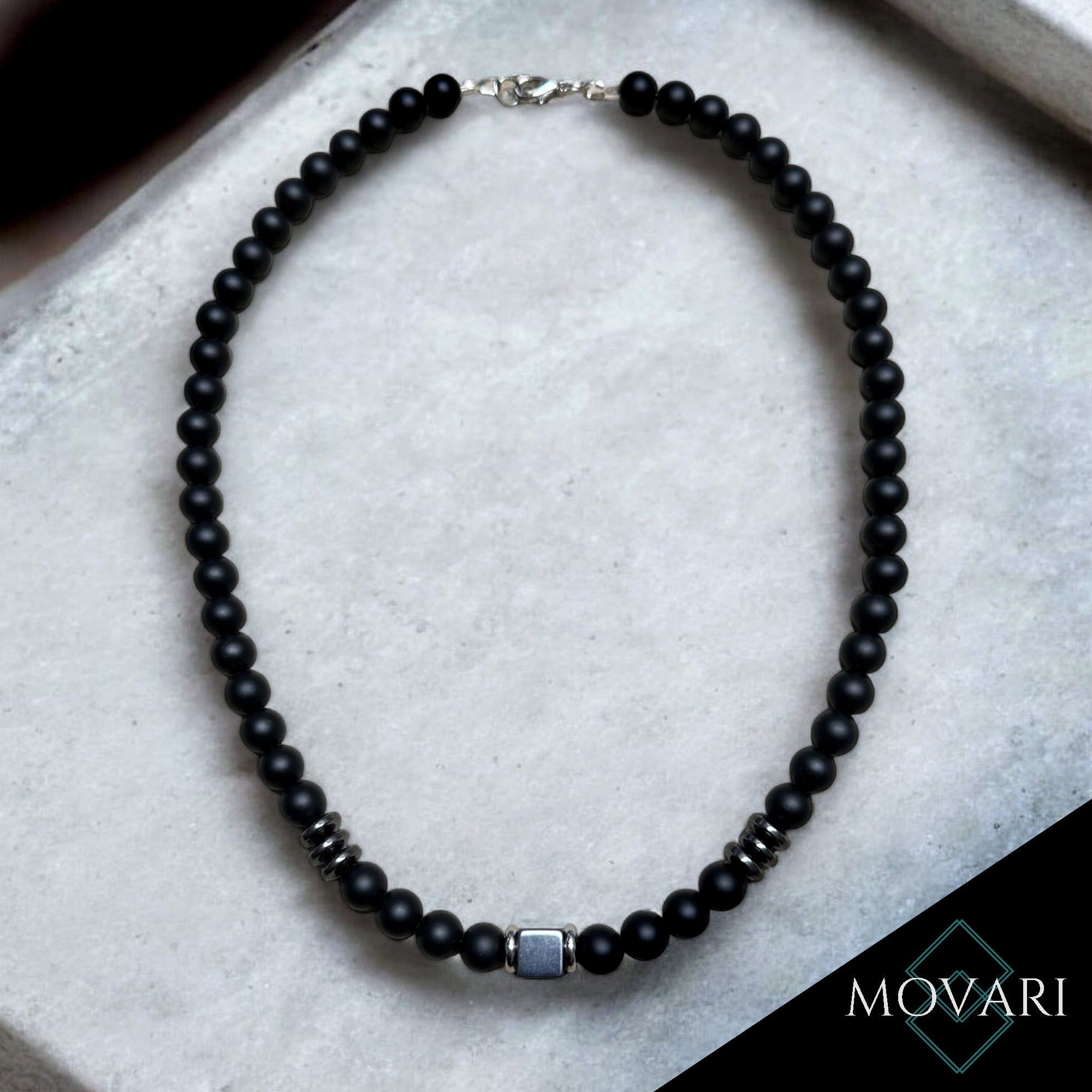 minimal black necklace