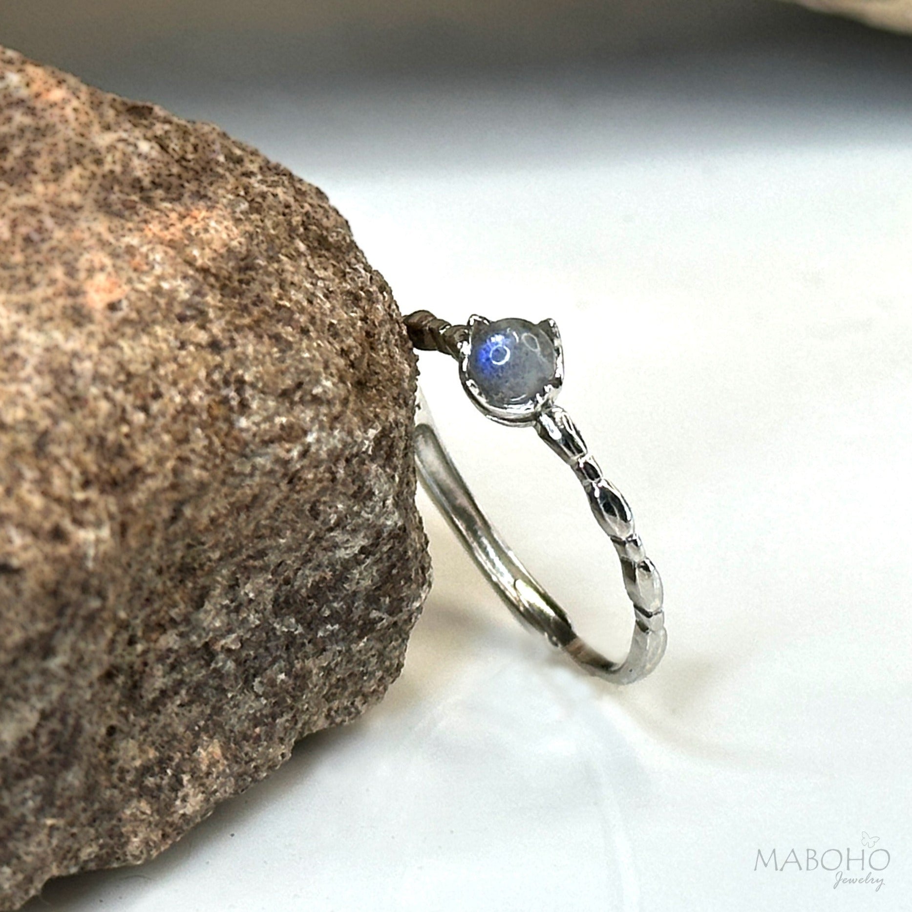 dainty moonstone ring