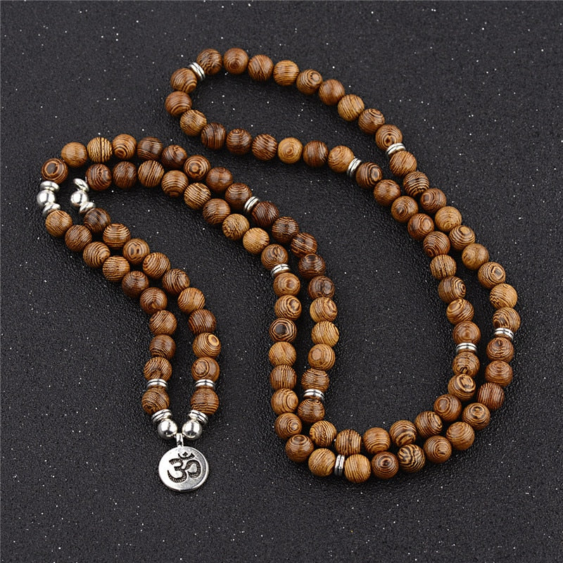 yoga bracelet wooden mala bead