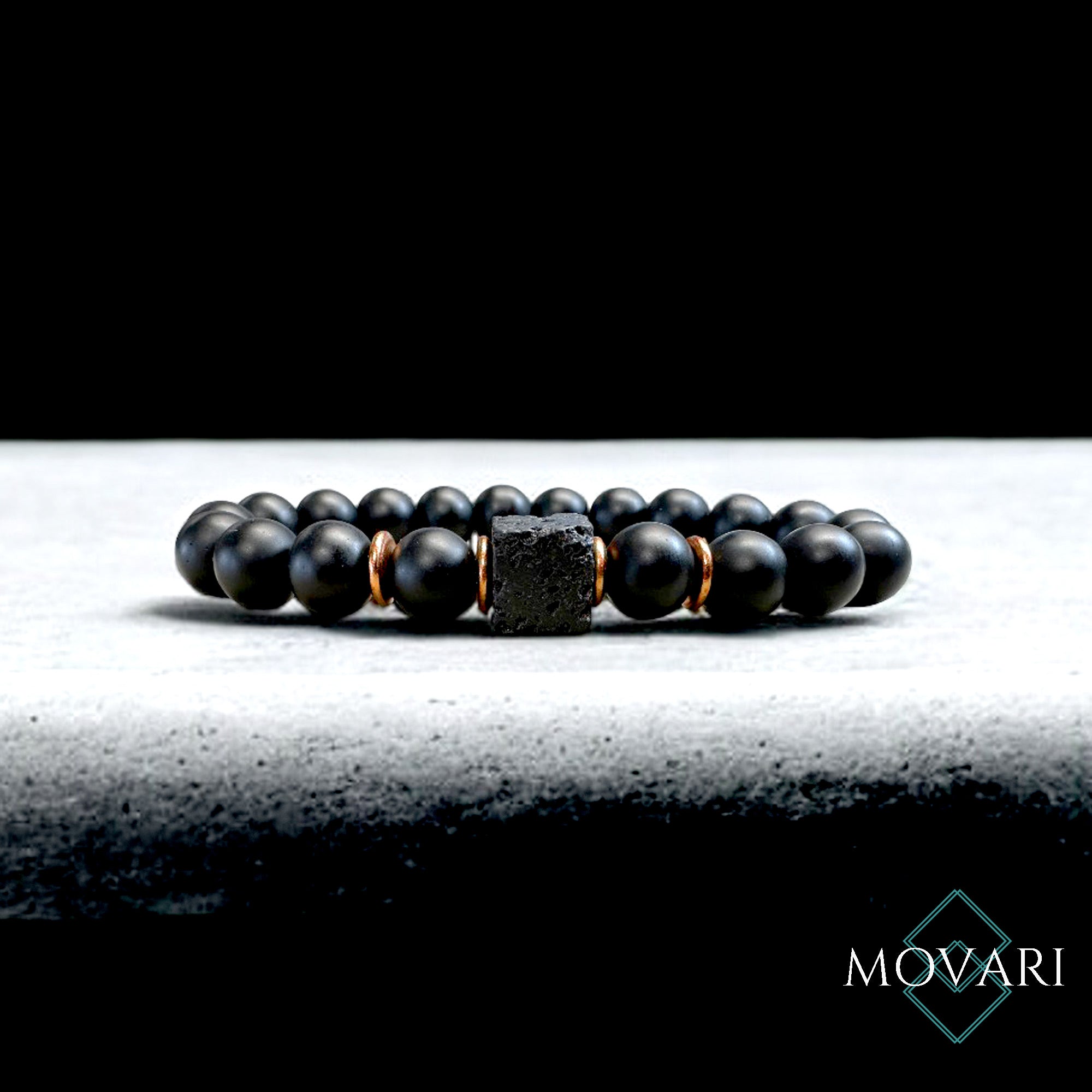 Mens 10mm Onyx Beaded Bracelet