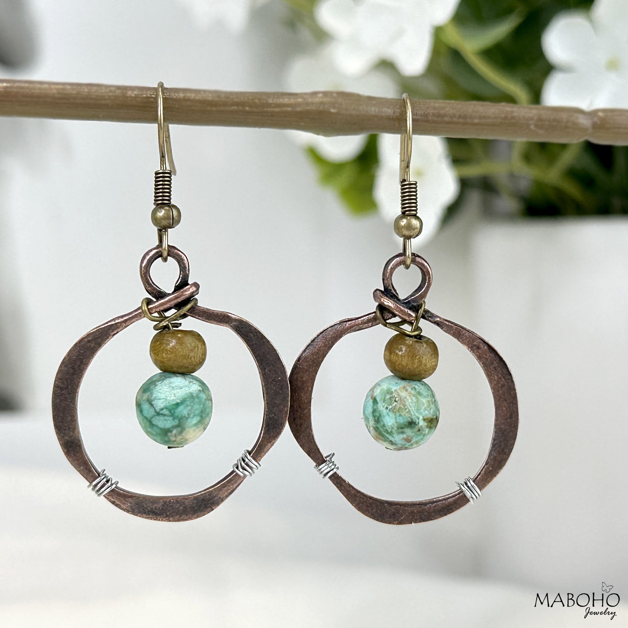 mixed meta turquoise earrings