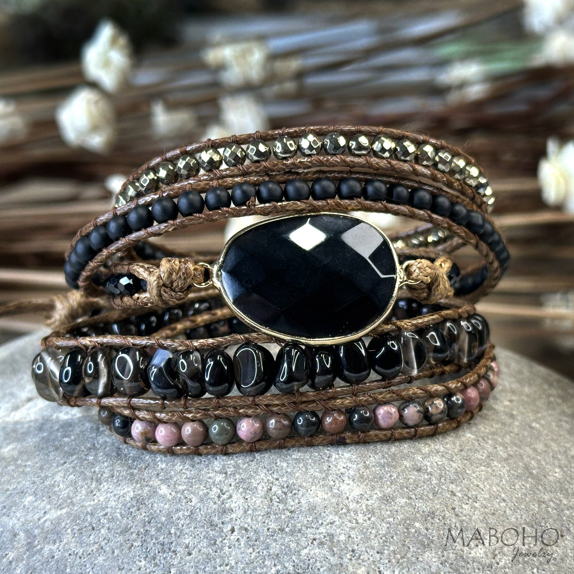 onyx 5 wrap bracelet