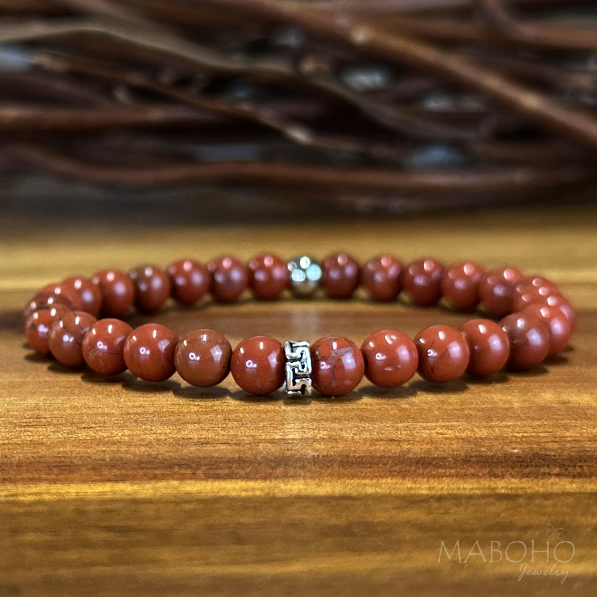 red jasper bead bracelet