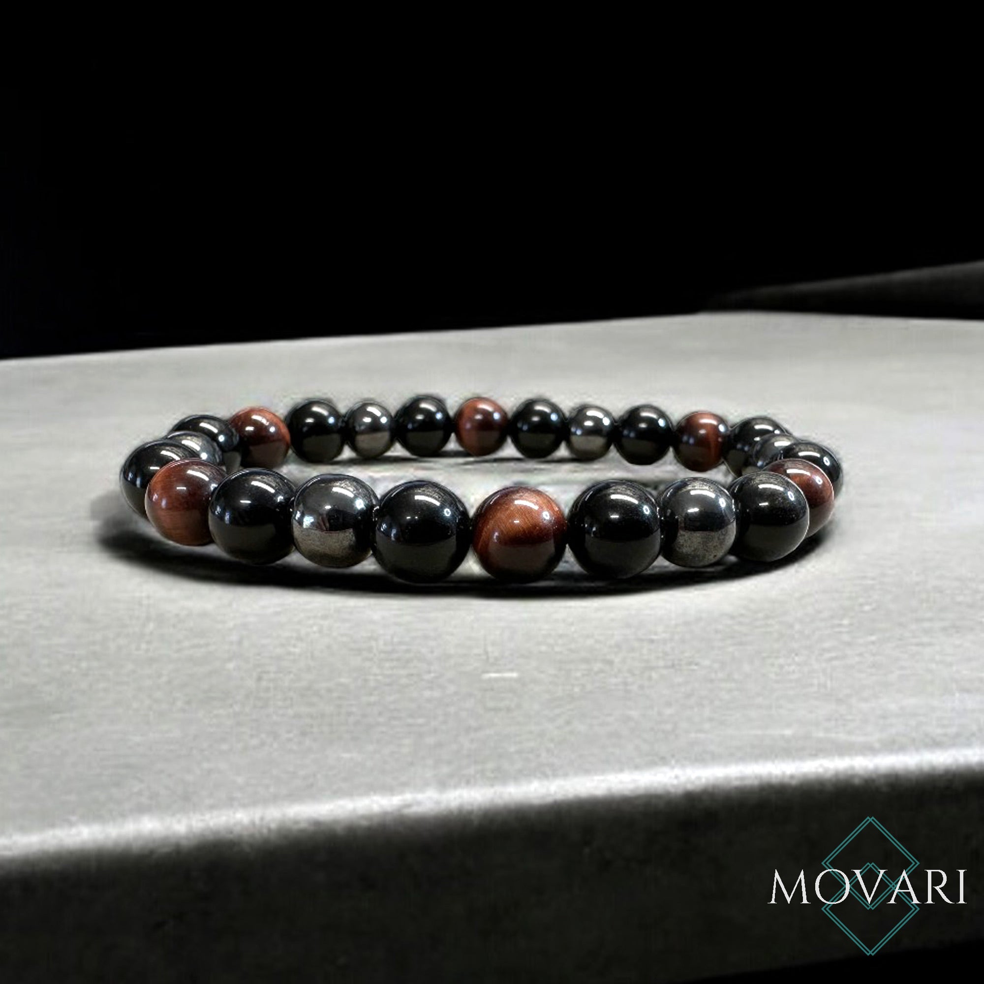 Ultimate Protection Bracelet, Obsidian, Red Tiger's Eye