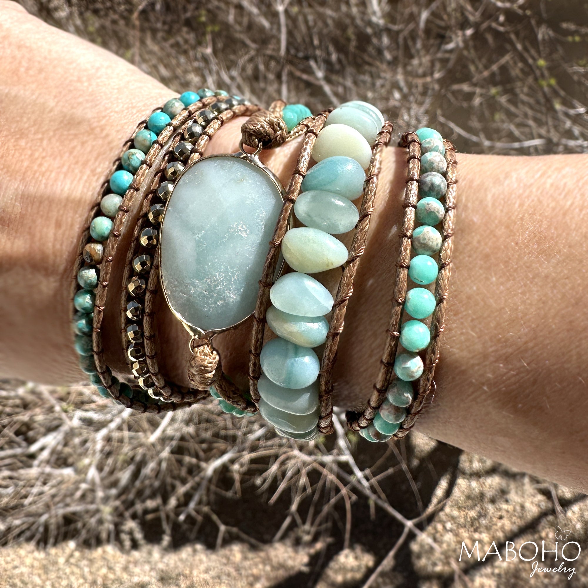 amazonite boho beach bracelet