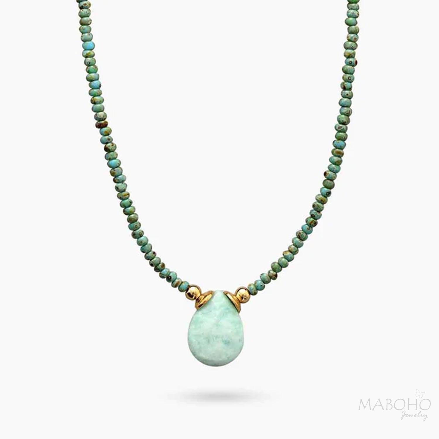 beaded necklace amazonite