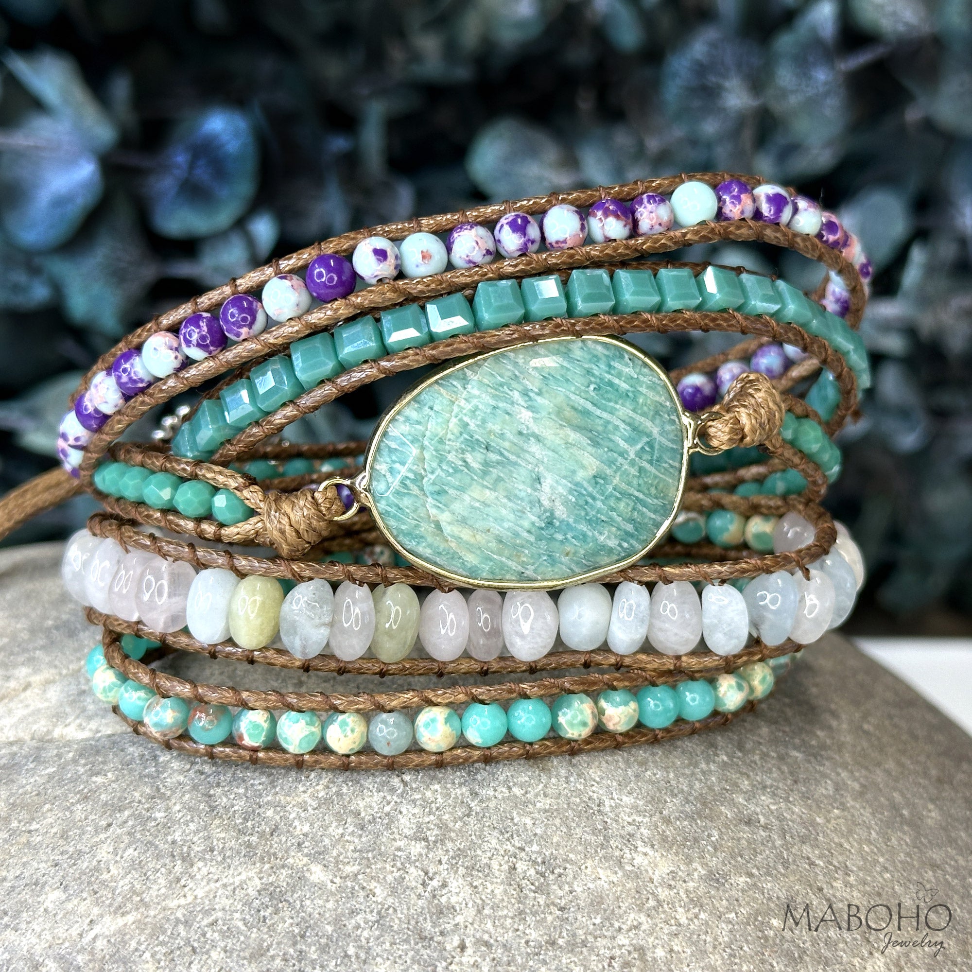 amazonite 5 wrap bracelet