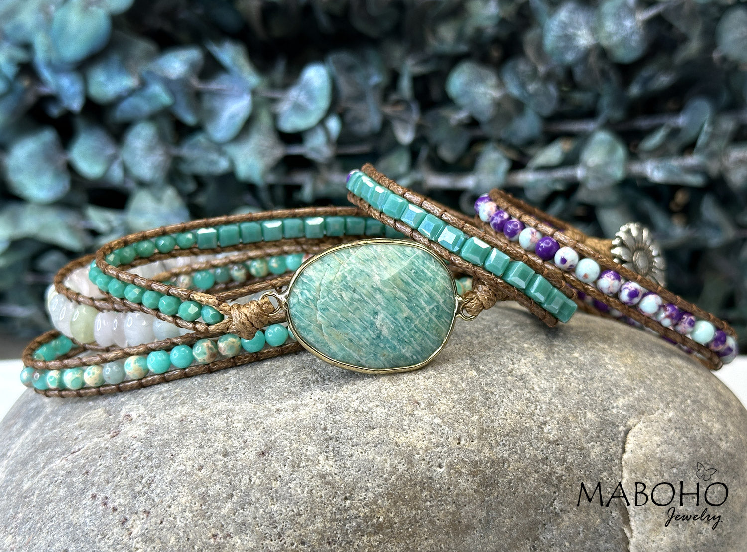 amazonite boho bracelet