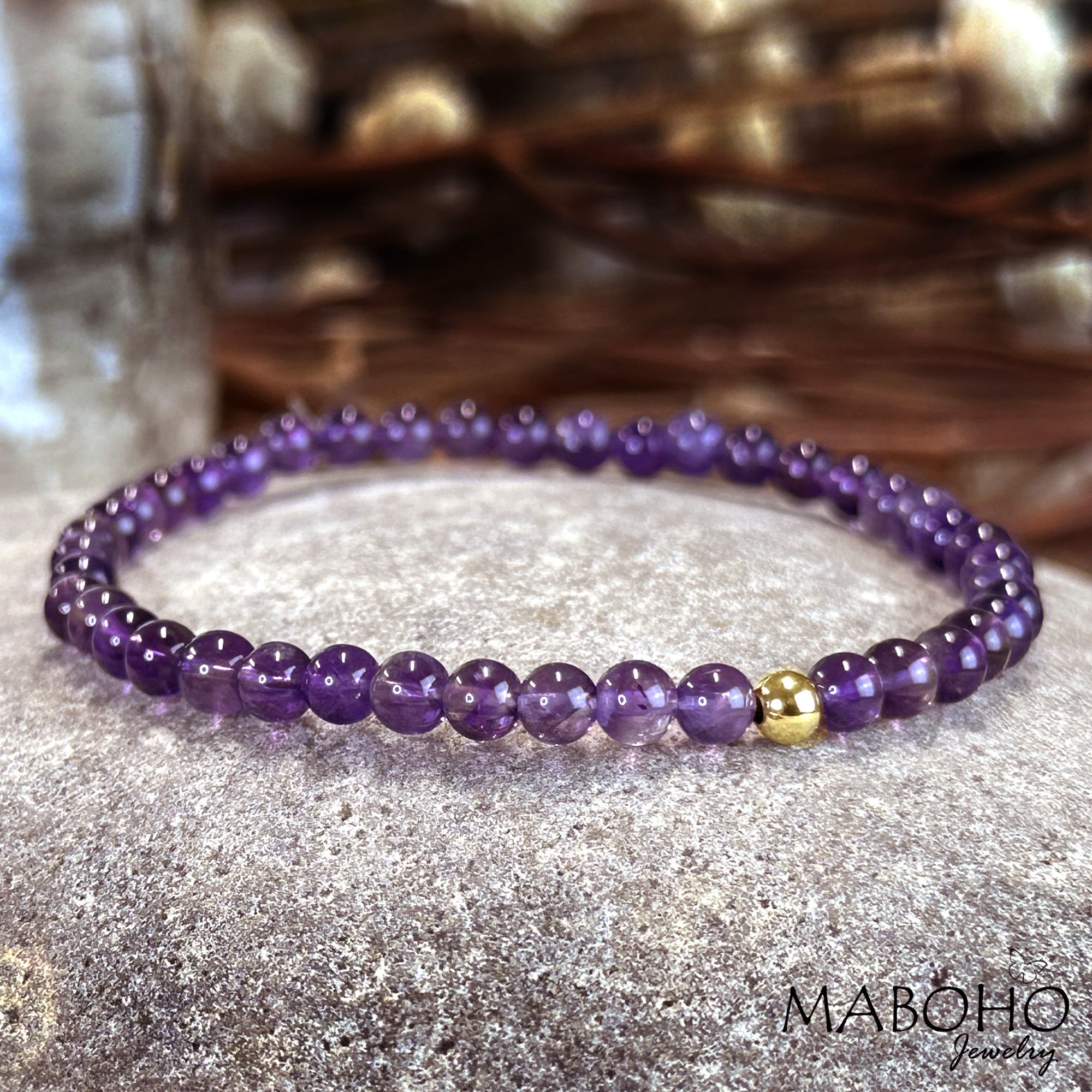 amethyst bracelet 14k gold