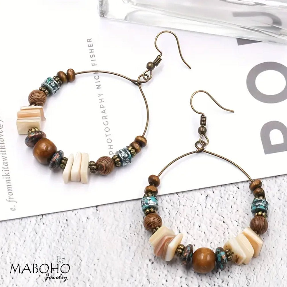 shell and wood earrings