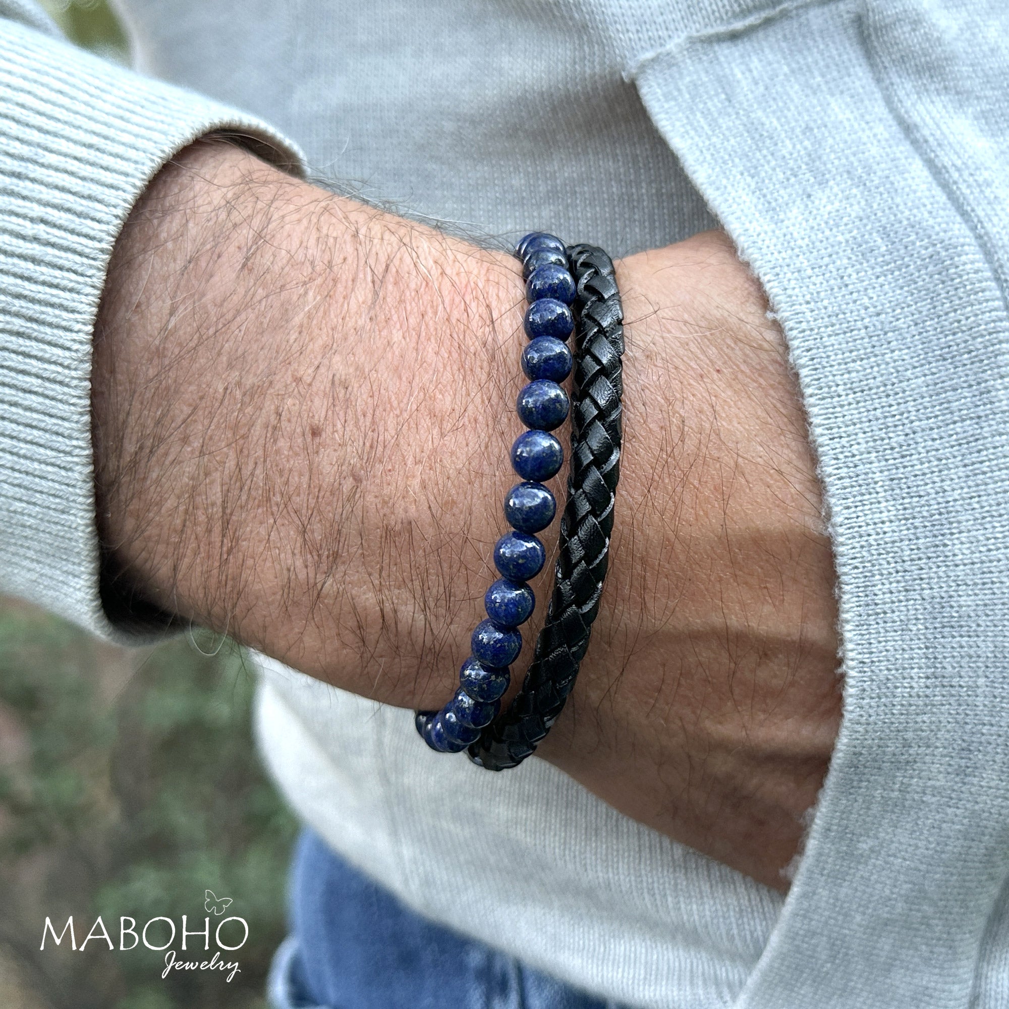 lapis lazuli mens bracelet