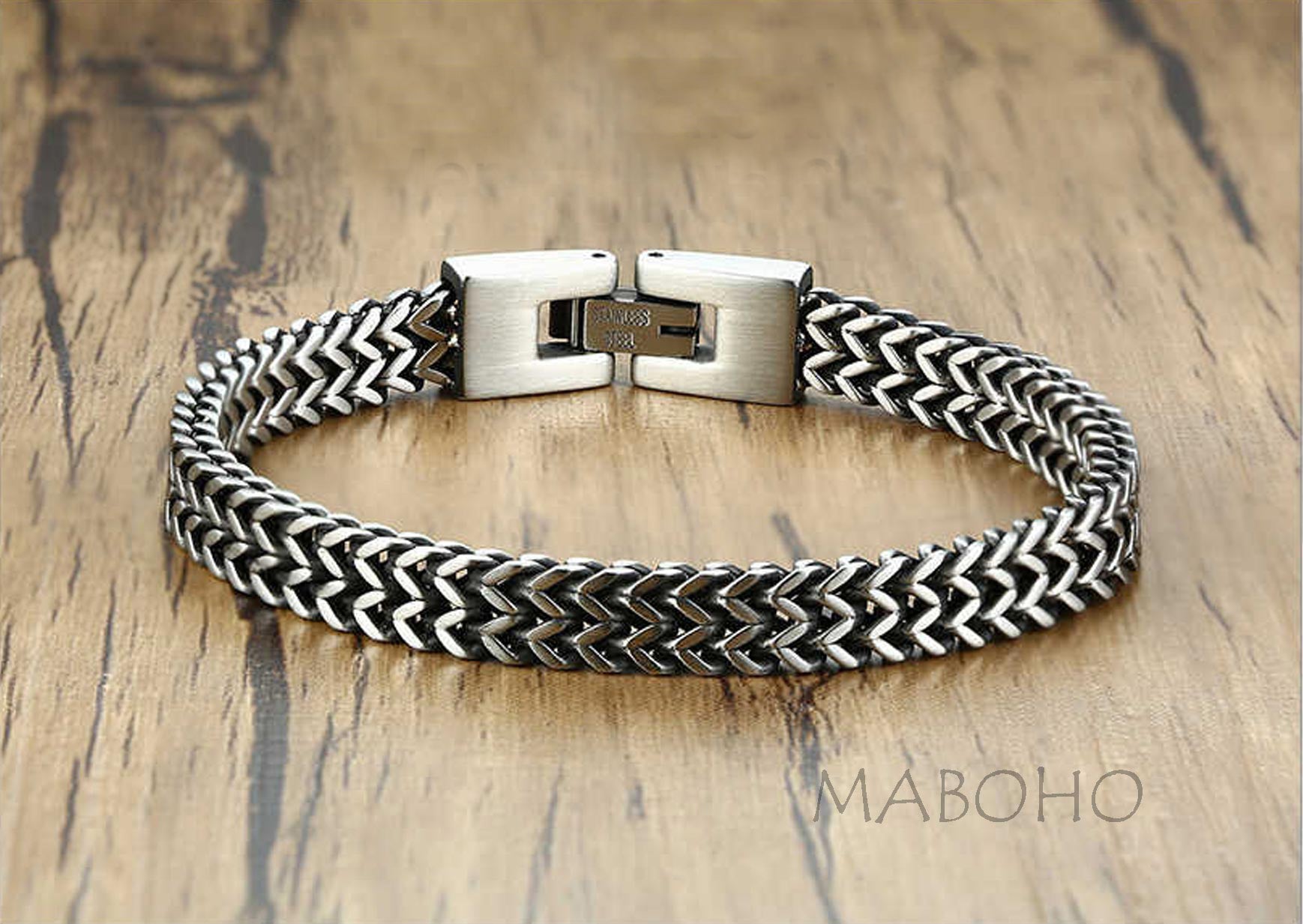 Stainless Steel Heavy Vintage on sale Bracelet Size 8in