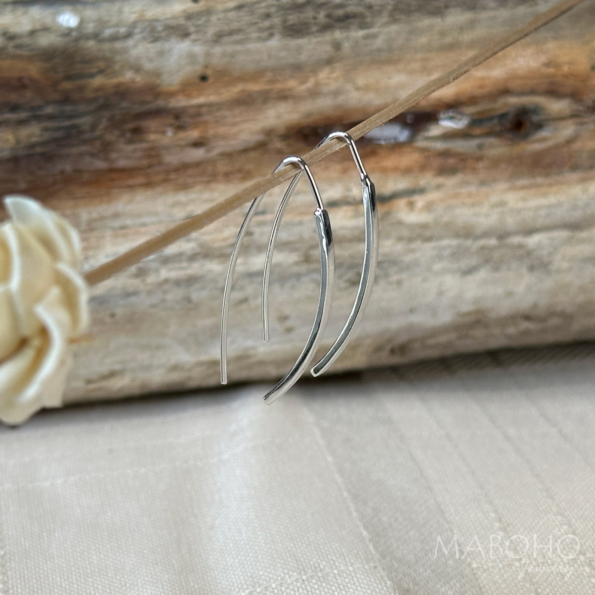 silver drop earrings